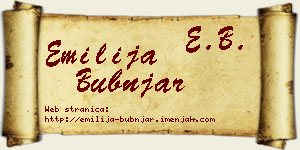 Emilija Bubnjar vizit kartica